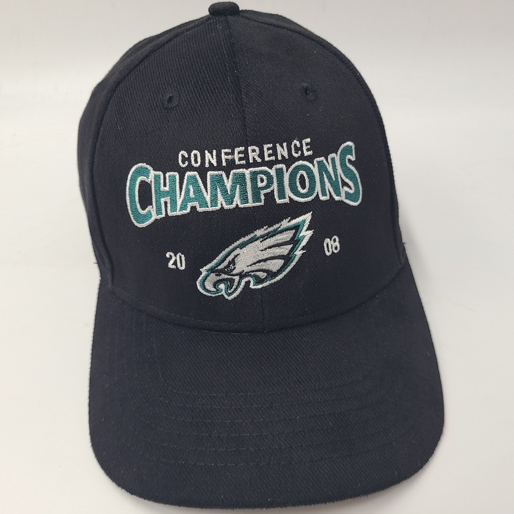 Philadelphia Eagles Hat Adjustable Reebok Black NFL Conference Champions 2008‎